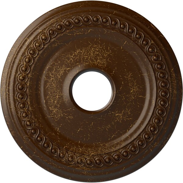 Ekena Millwork Classic Ceiling Medallion (Fits Canopies up to 12 3/4"), 18 5/8"OD 4"ID x 1 1/8"P, Root Beer Crackle CM19CLRBC - main
